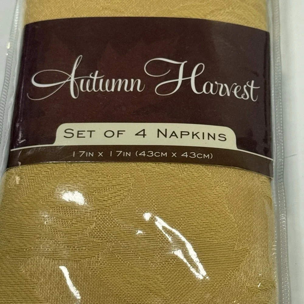Autumn Harvest Gold See Of 4 Napkins 17x17